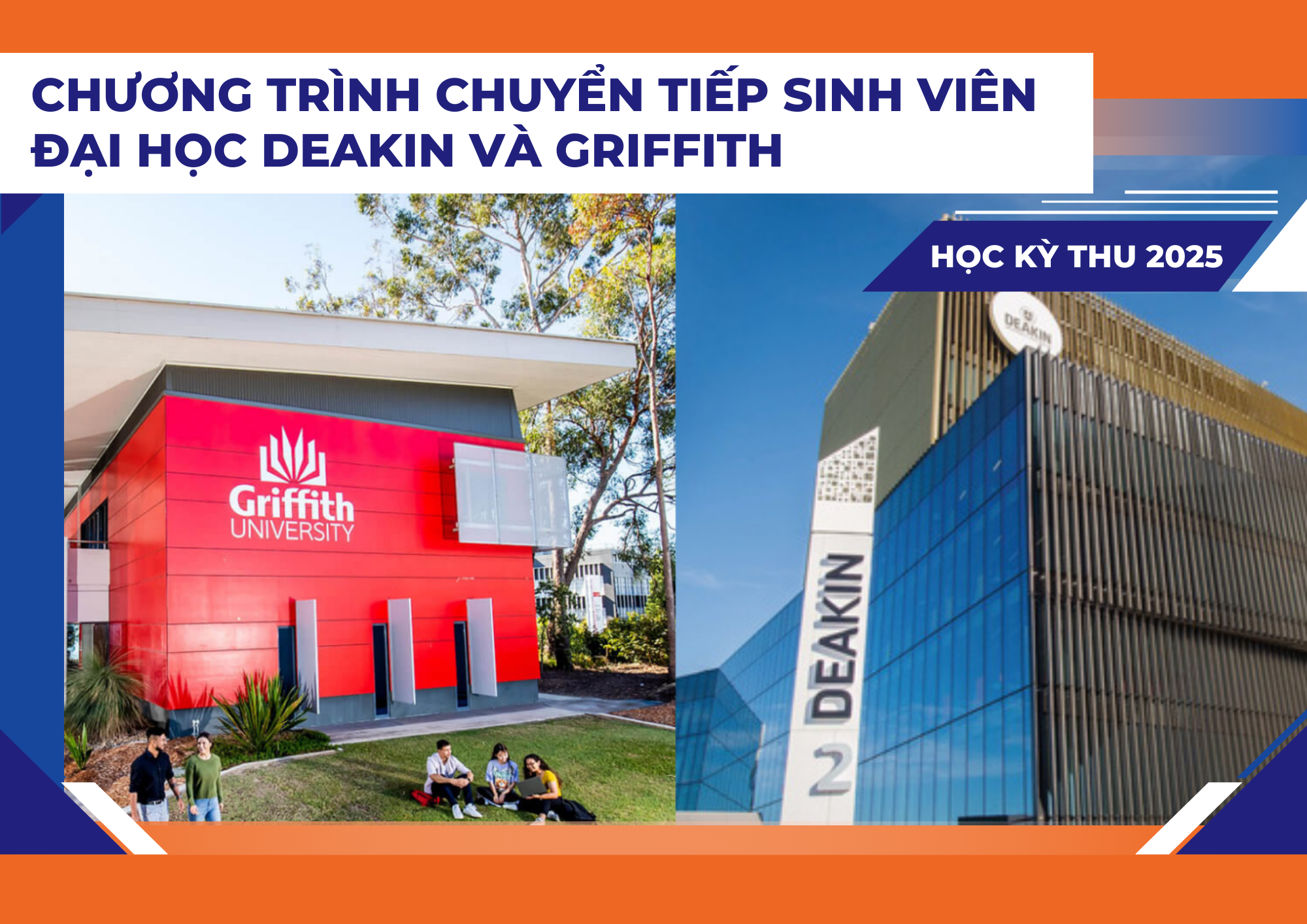 Chuyển tiếp SV tại ĐH Deakin và ĐH Griffith, năm 2026