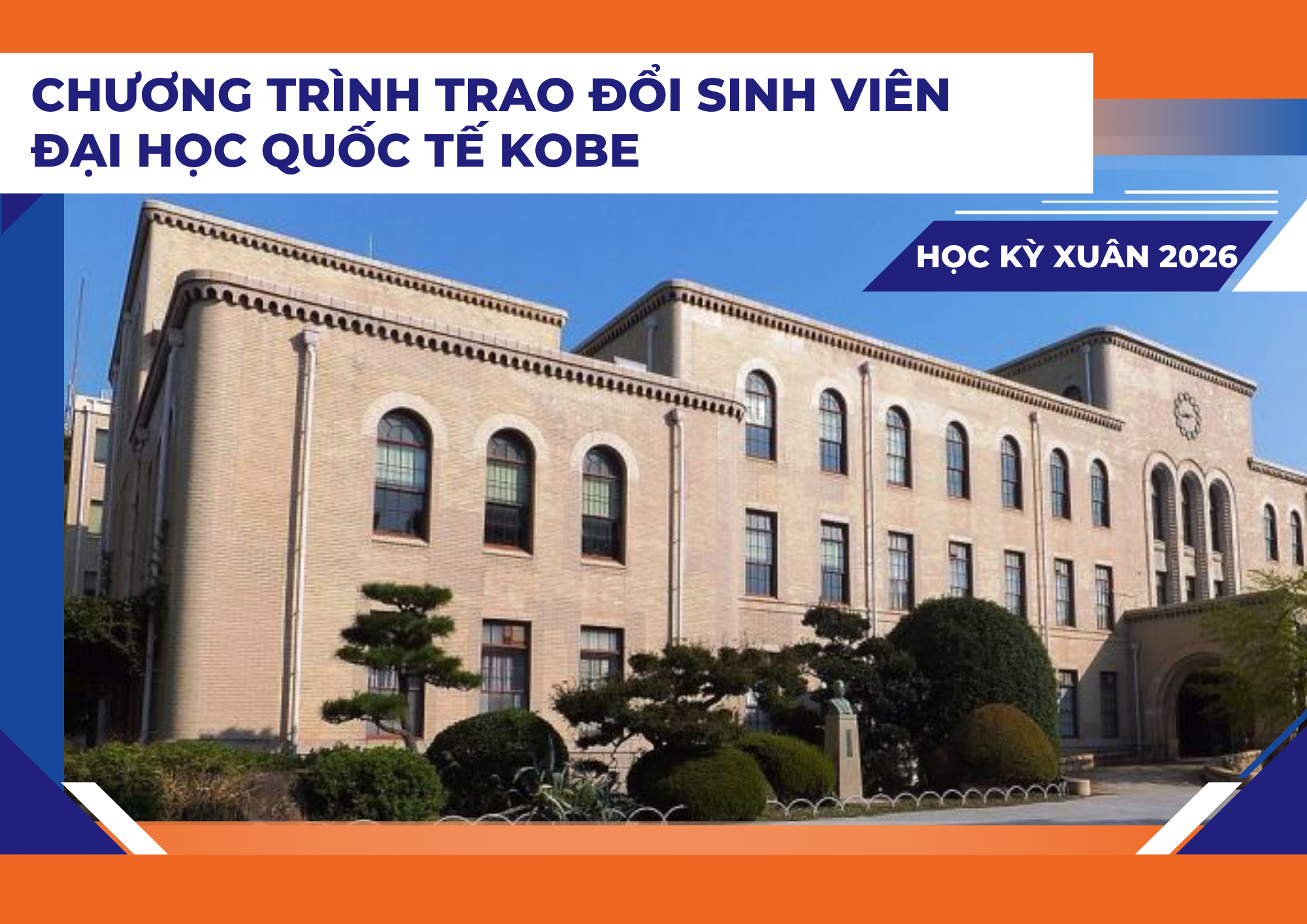 Trao đổi SV tại Đại học Quốc tế Kobe, Nhật Bản, HK Xuân 2026